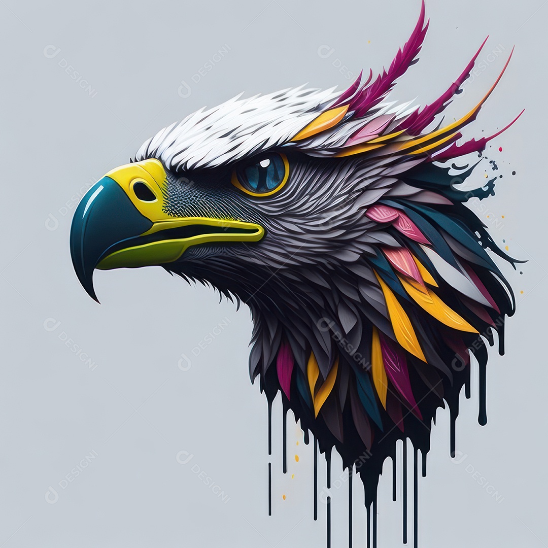 Cabeça águia sobre fundo isolado.