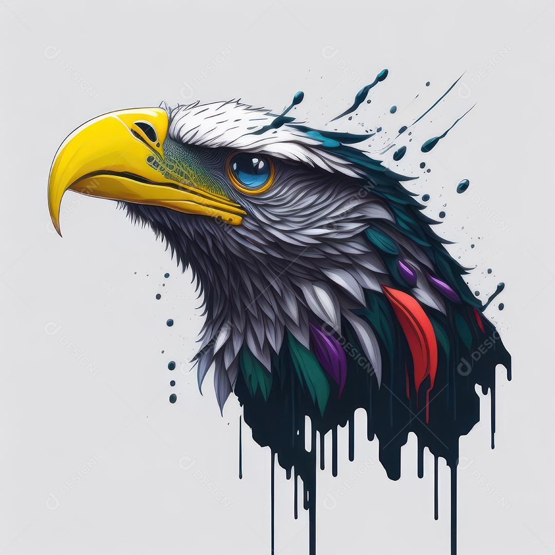 Cabeça águia sobre fundo isolado.