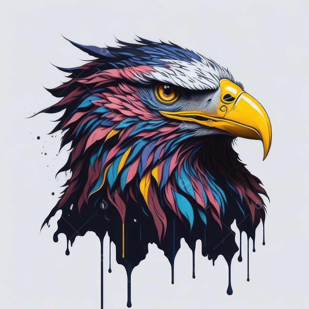 Cabeça águia sobre fundo isolado.