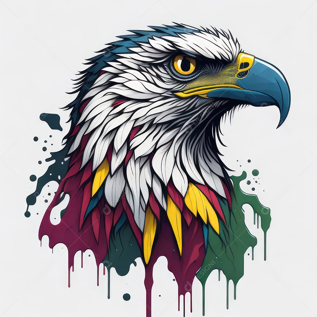 Cabeça águia sobre fundo isolado.