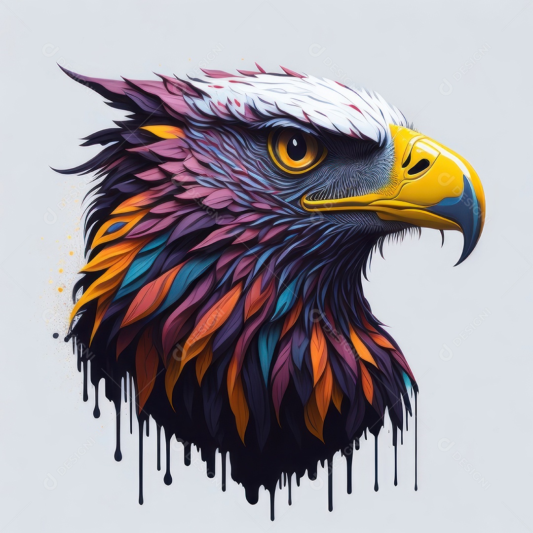 Cabeça águia sobre fundo isolado.