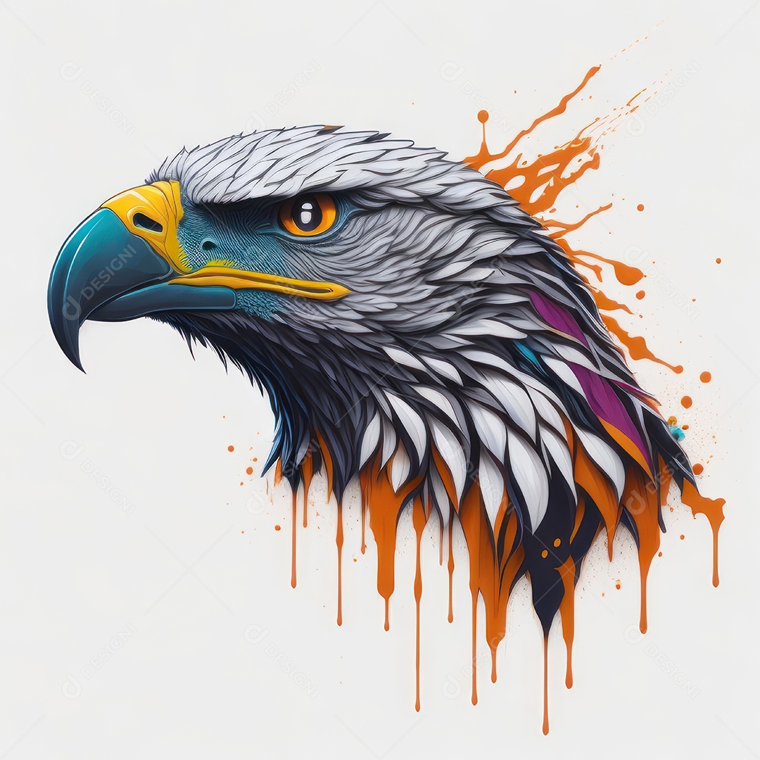 Cabeça águia sobre fundo isolado.