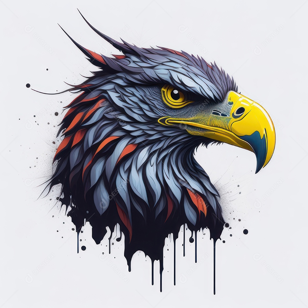 Cabeça águia sobre fundo isolado.