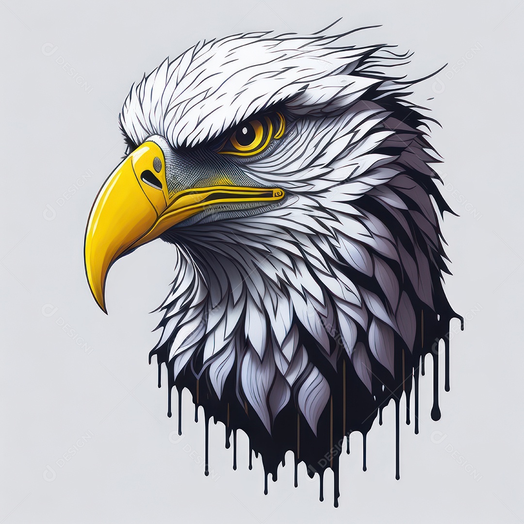 Cabeça águia sobre fundo isolado.