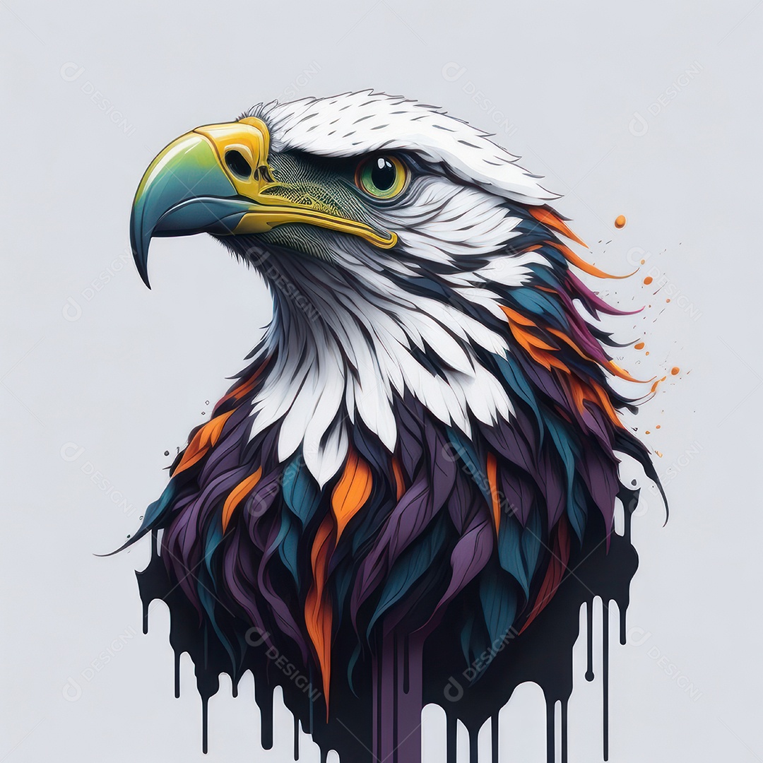 Cabeça águia sobre fundo isolado.