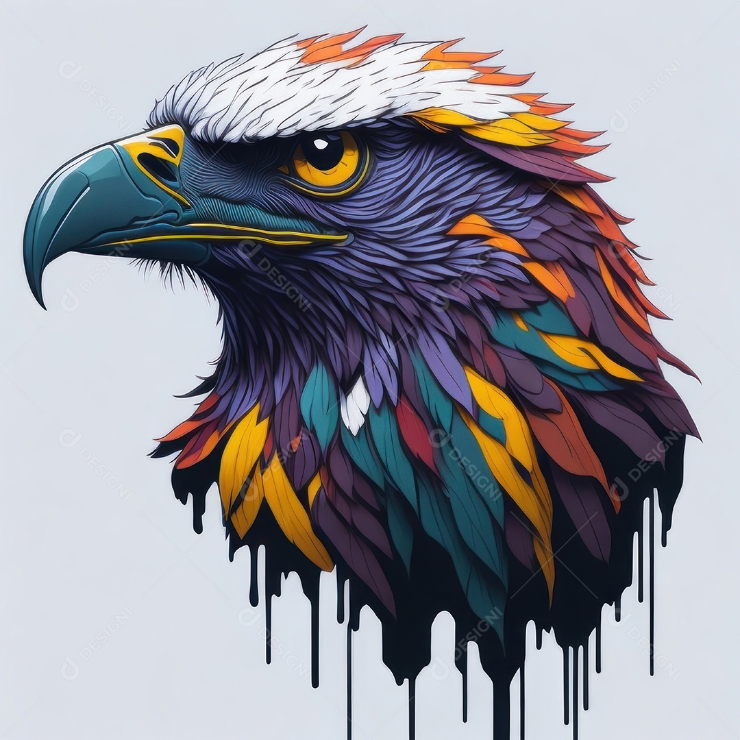 Cabeça águia sobre fundo isolado.