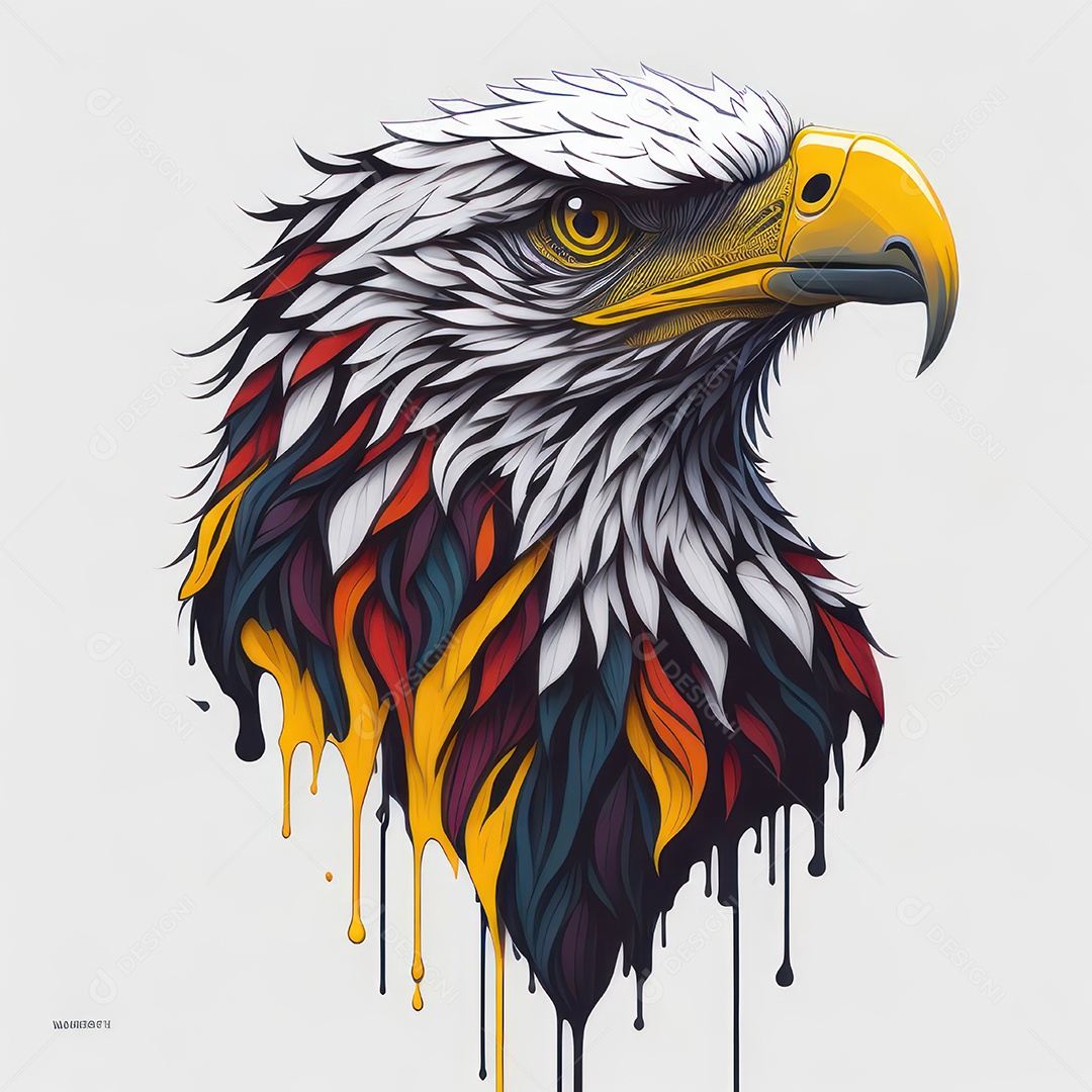 Cabeça águia sobre fundo isolado.