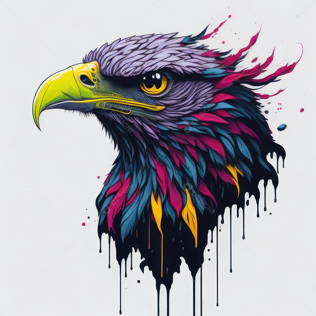 Cabeça águia sobre fundo isolado.