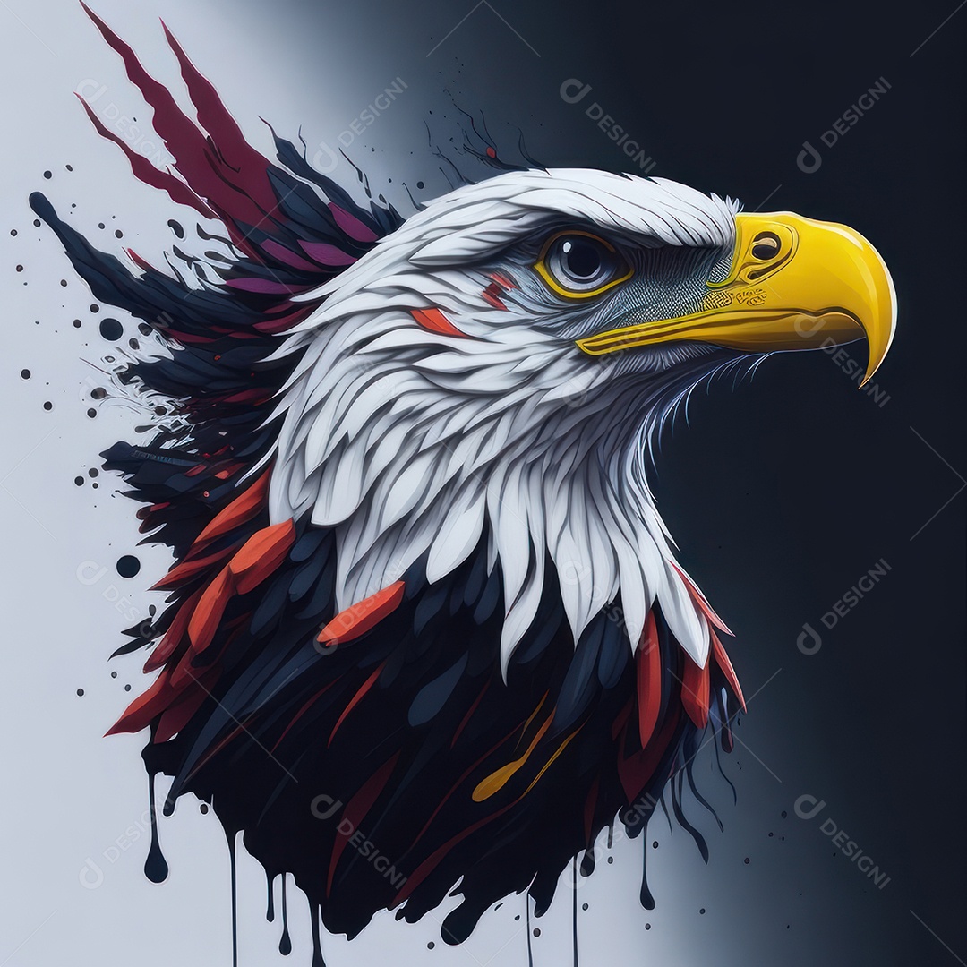 Cabeça águia sobre fundo isolado.