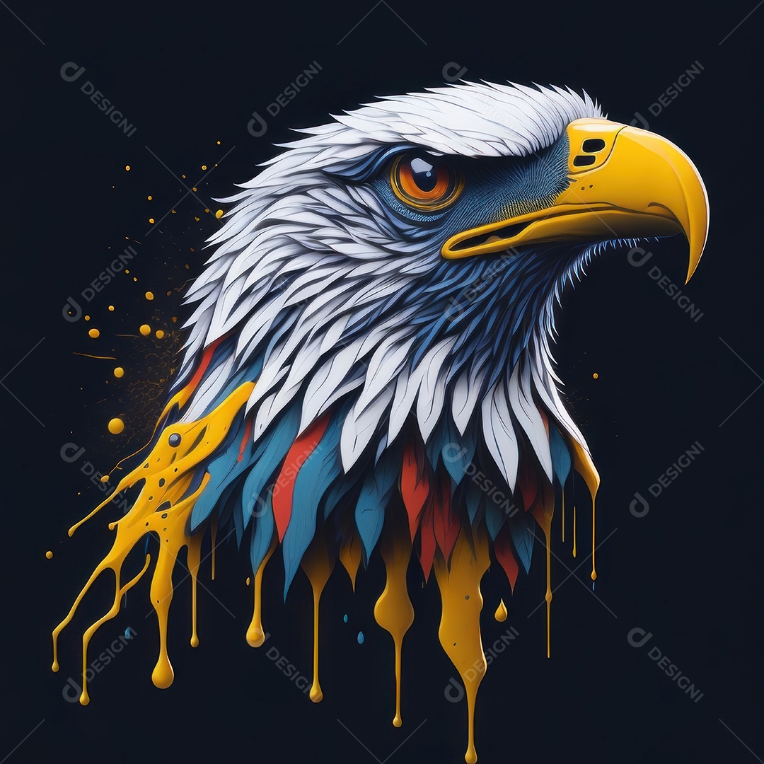 Cabeça águia sobre fundo isolado.