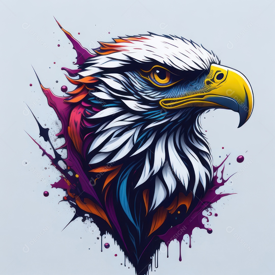 Cabeça águia sobre fundo isolado.