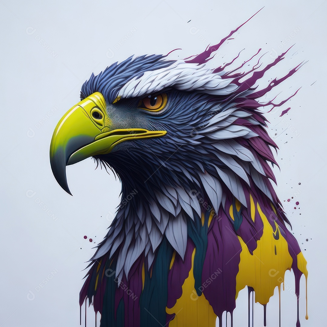 Cabeça águia sobre fundo isolado.