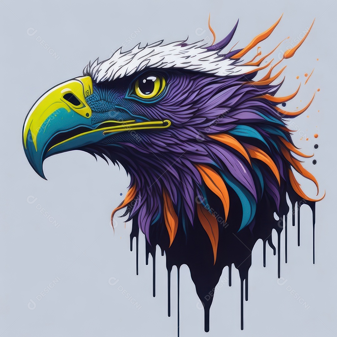 Cabeça águia sobre fundo isolado.