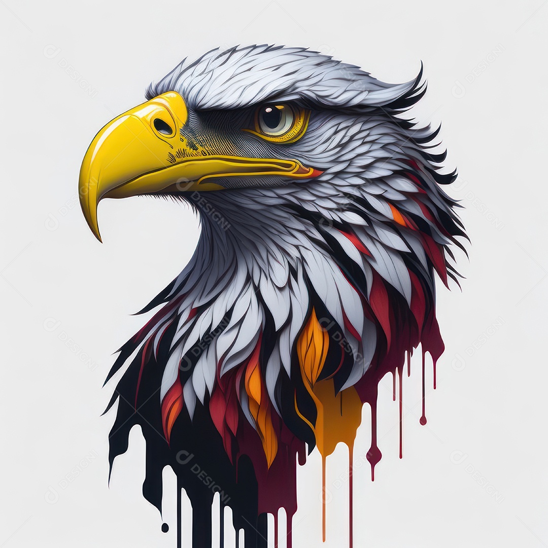 Cabeça águia sobre fundo isolado.