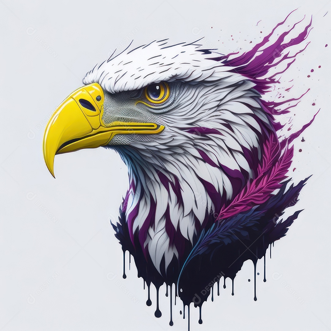 Cabeça águia sobre fundo isolado.