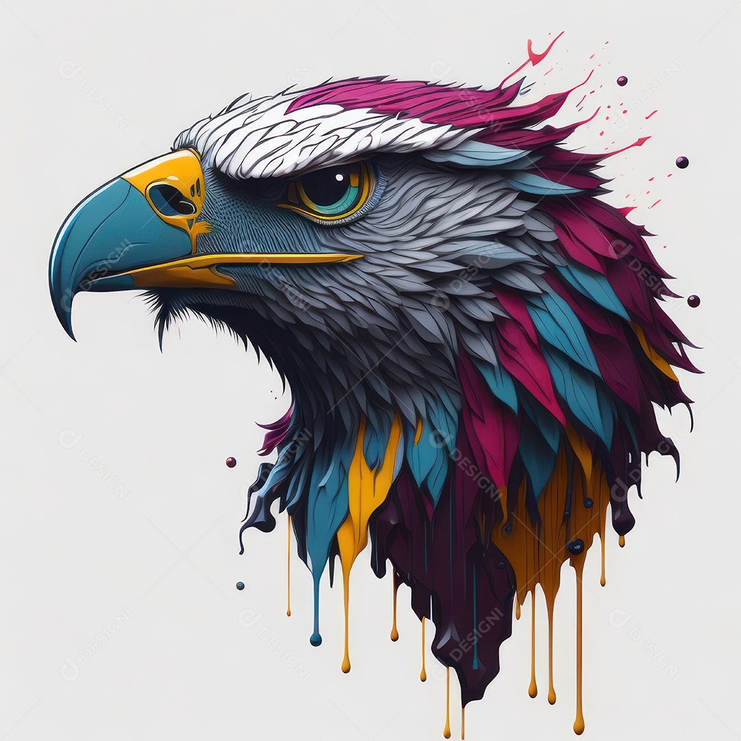 Cabeça águia sobre fundo isolado.