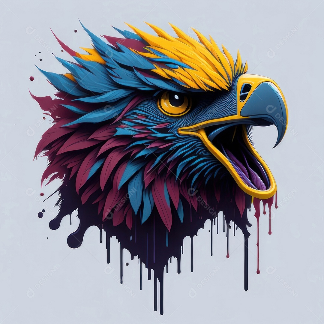 Cabeça águia sobre fundo isolado.