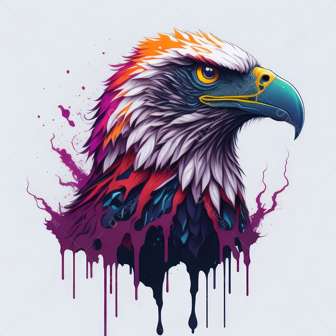 Cabeça águia sobre fundo isolado.