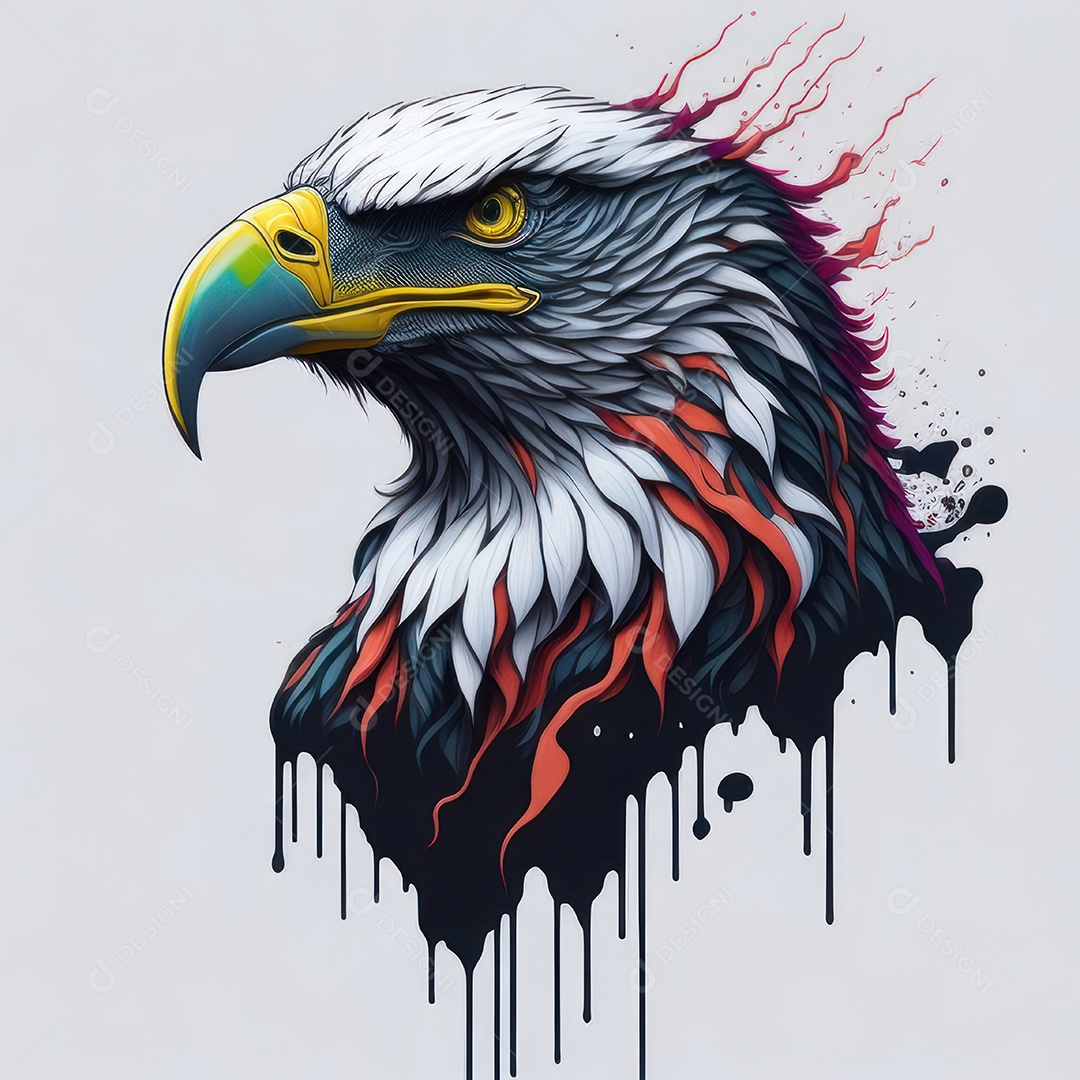 Cabeça águia sobre fundo isolado.