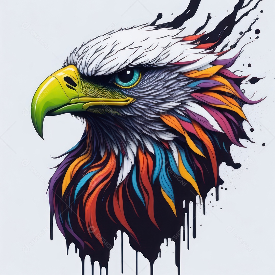 Cabeça águia sobre fundo isolado.