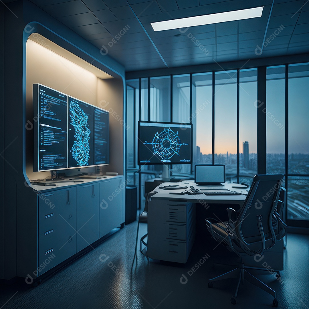 Imagem realista de escritório.