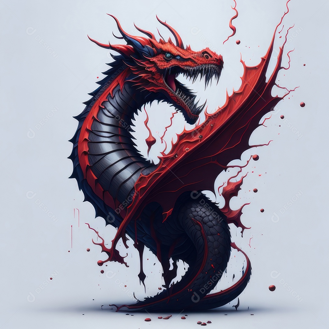 Imagem de dragão realista.