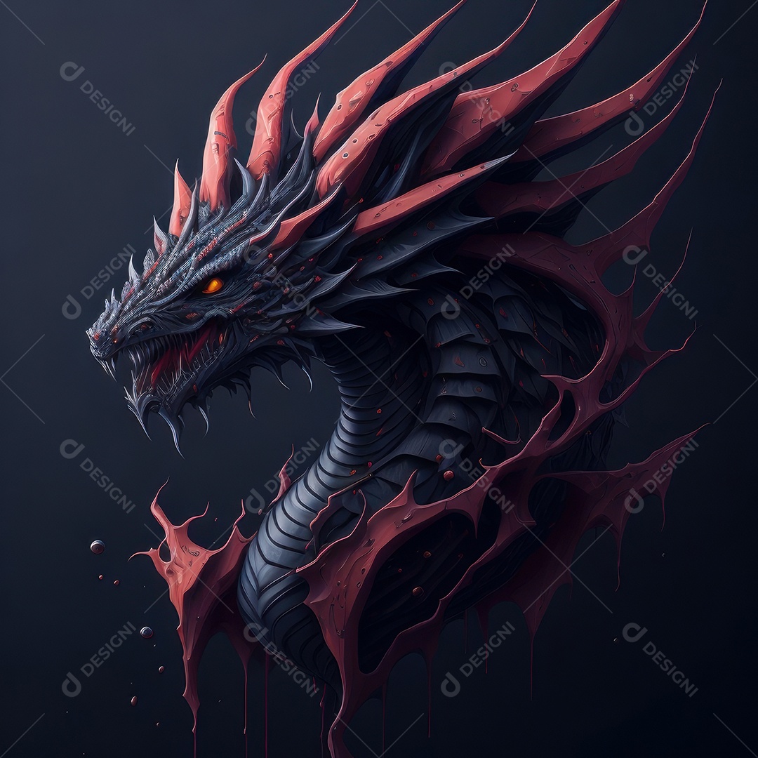 Imagem de dragão realista.