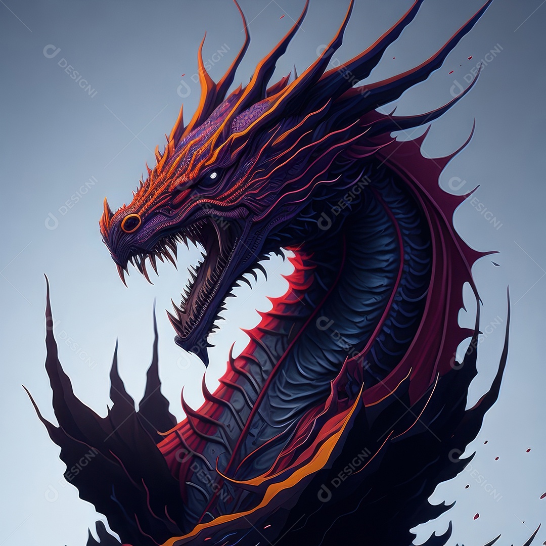 Imagem de dragão realista.