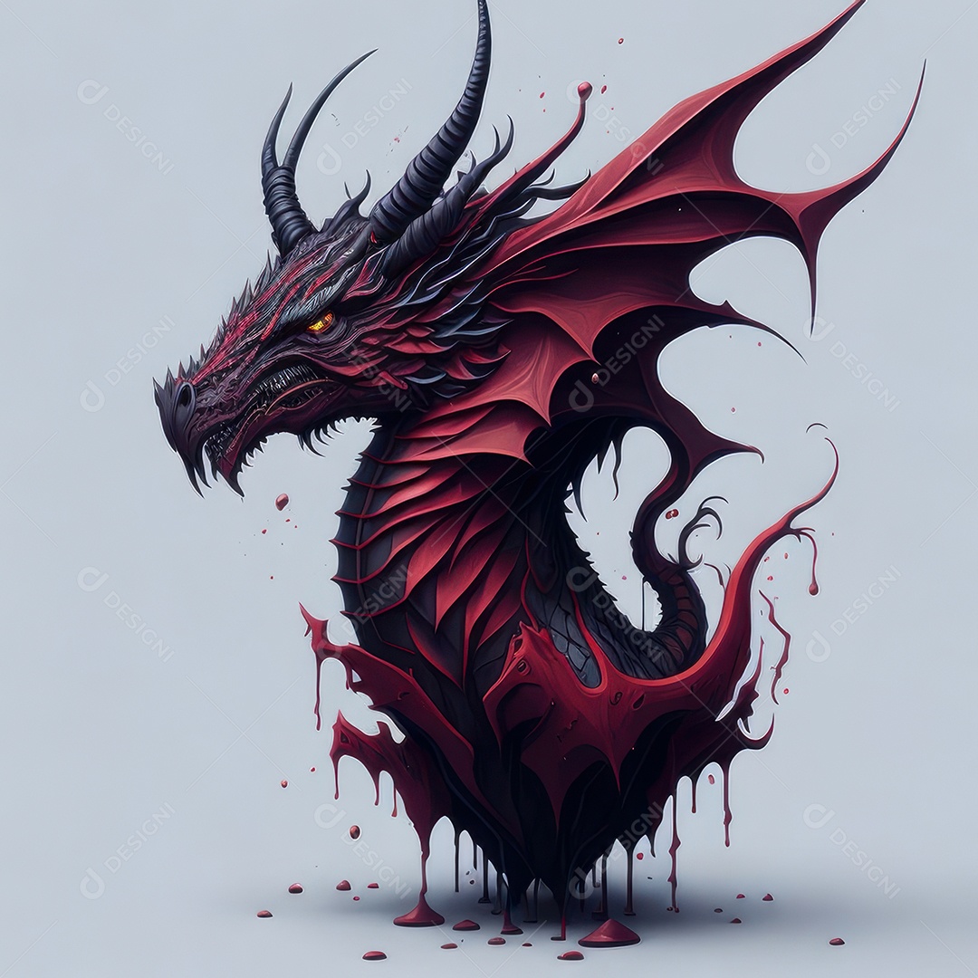 Imagem de dragão realista.