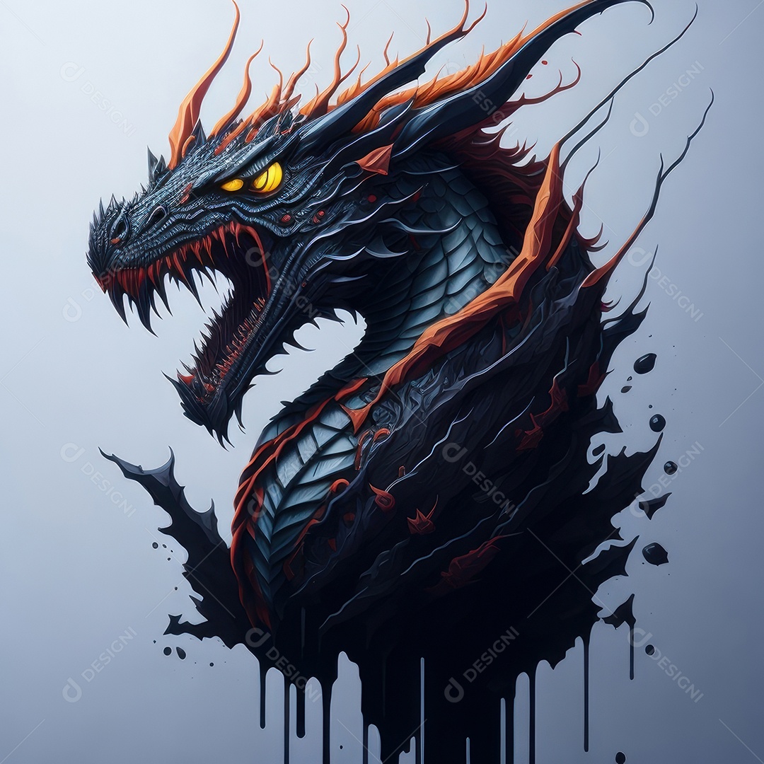 Imagem de dragão realista.