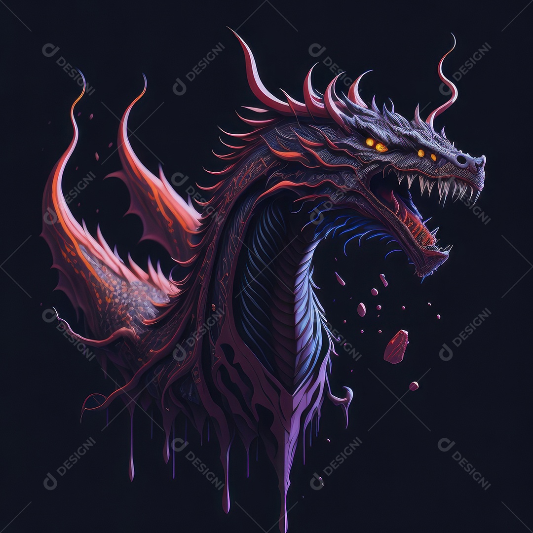 Imagem de dragão realista.