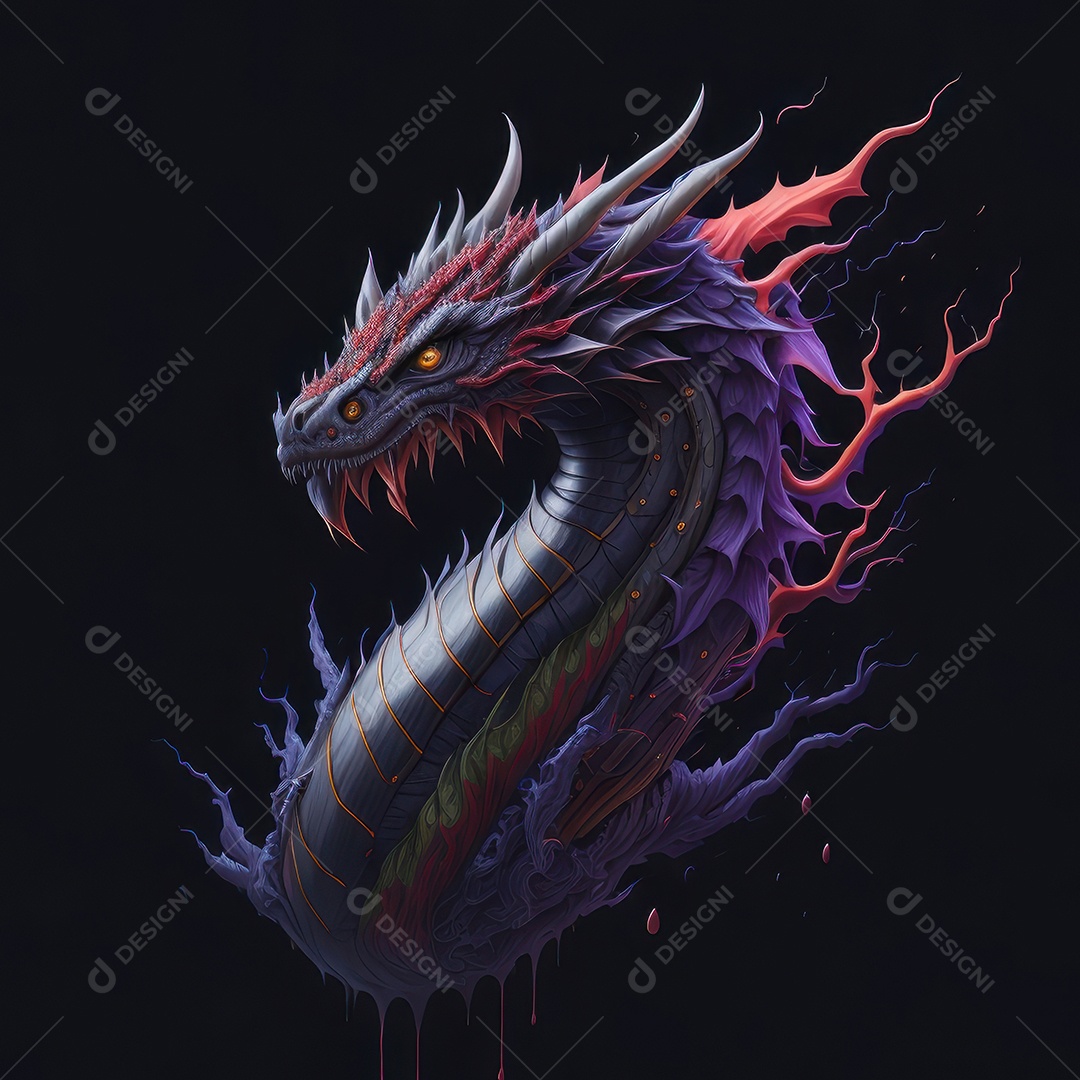 Imagem de dragão realista.