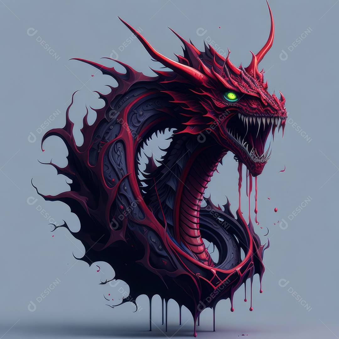 Imagem de dragão realista.