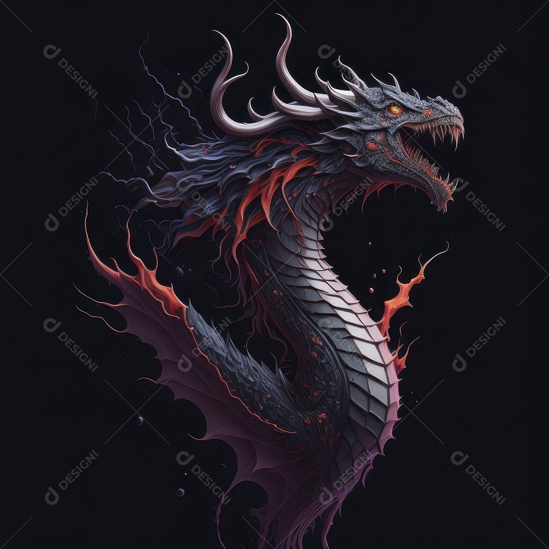 Imagem de dragão realista.