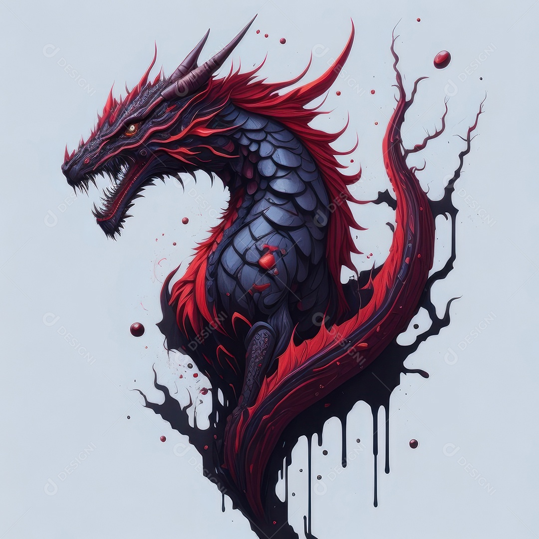 Imagem de dragão realista.