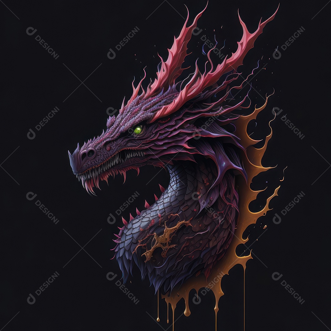 Imagem de dragão realista.