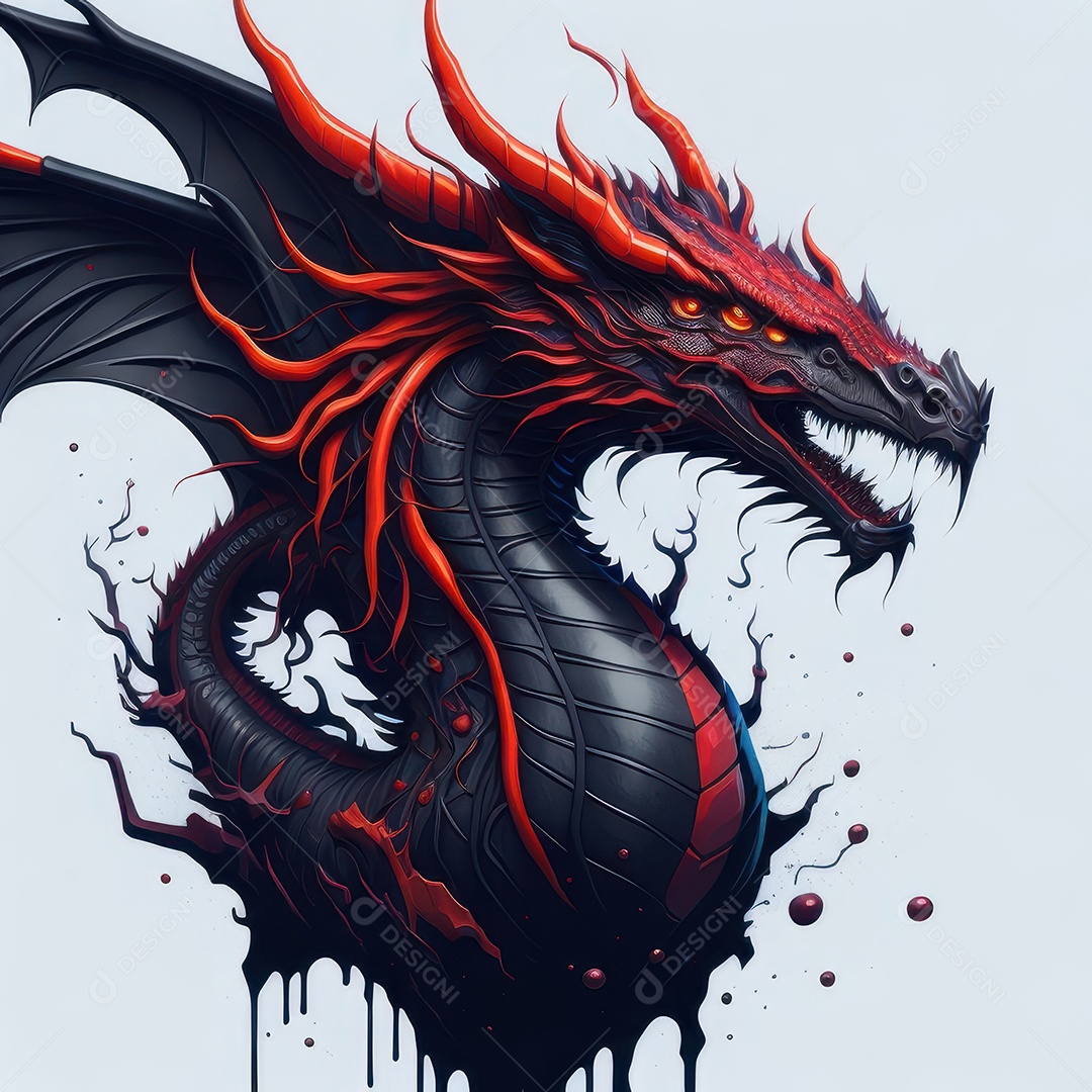 Imagem de dragão realista.