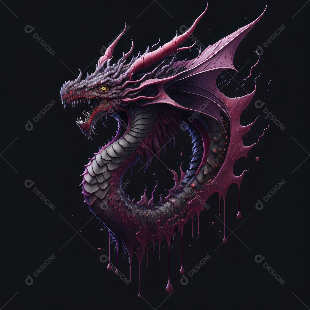 Imagem de dragão realista.