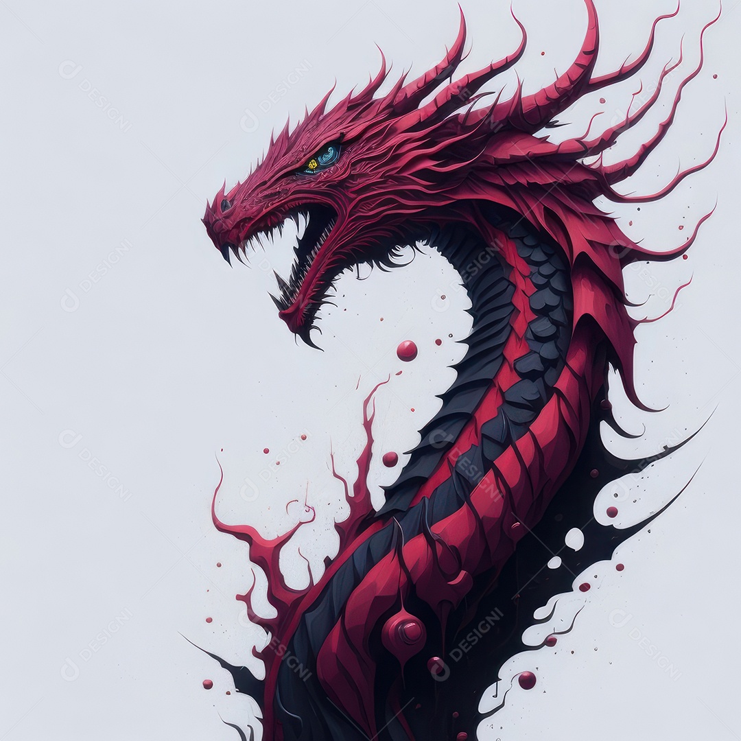 Imagem de dragão realista.