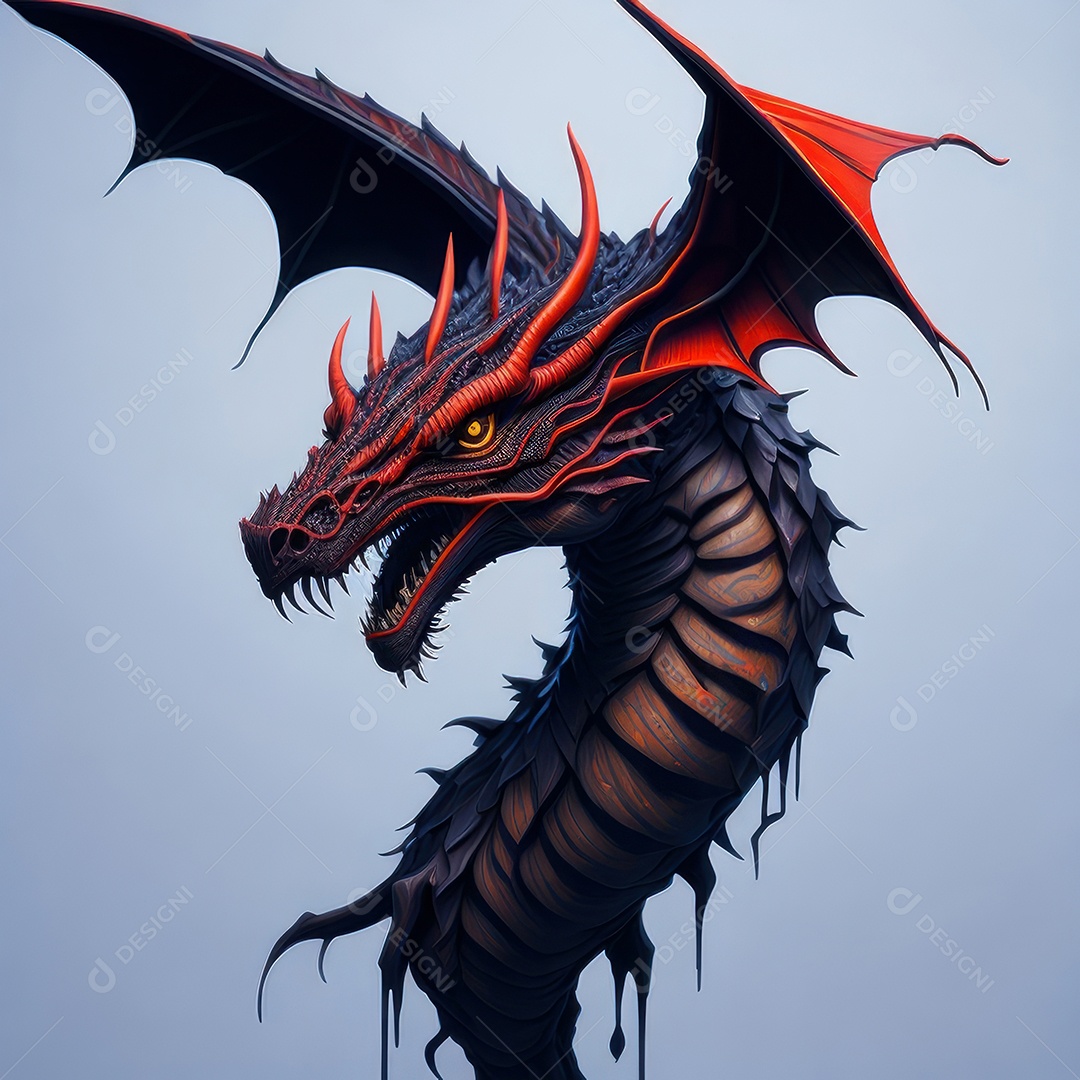 Imagem de dragão realista.