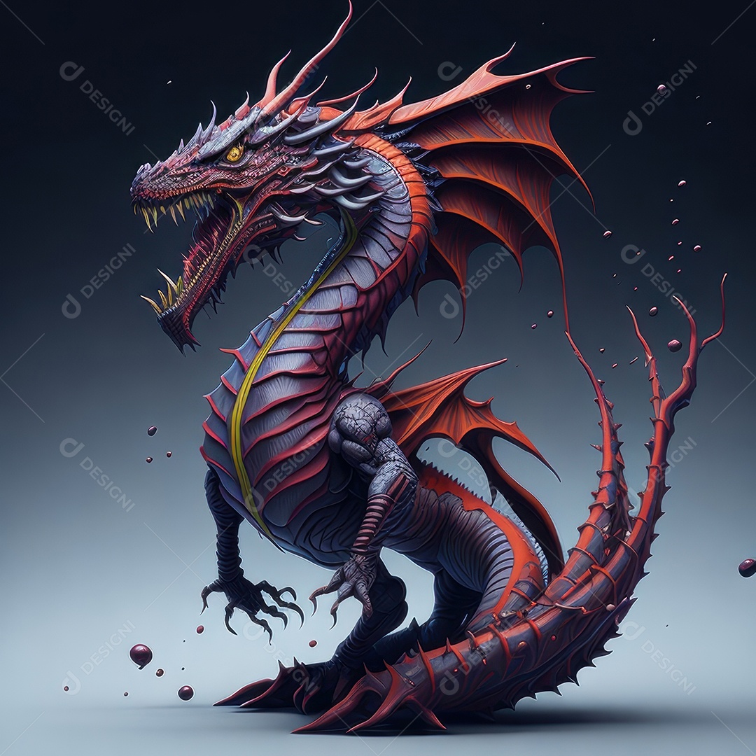 Imagem de dragão realista.