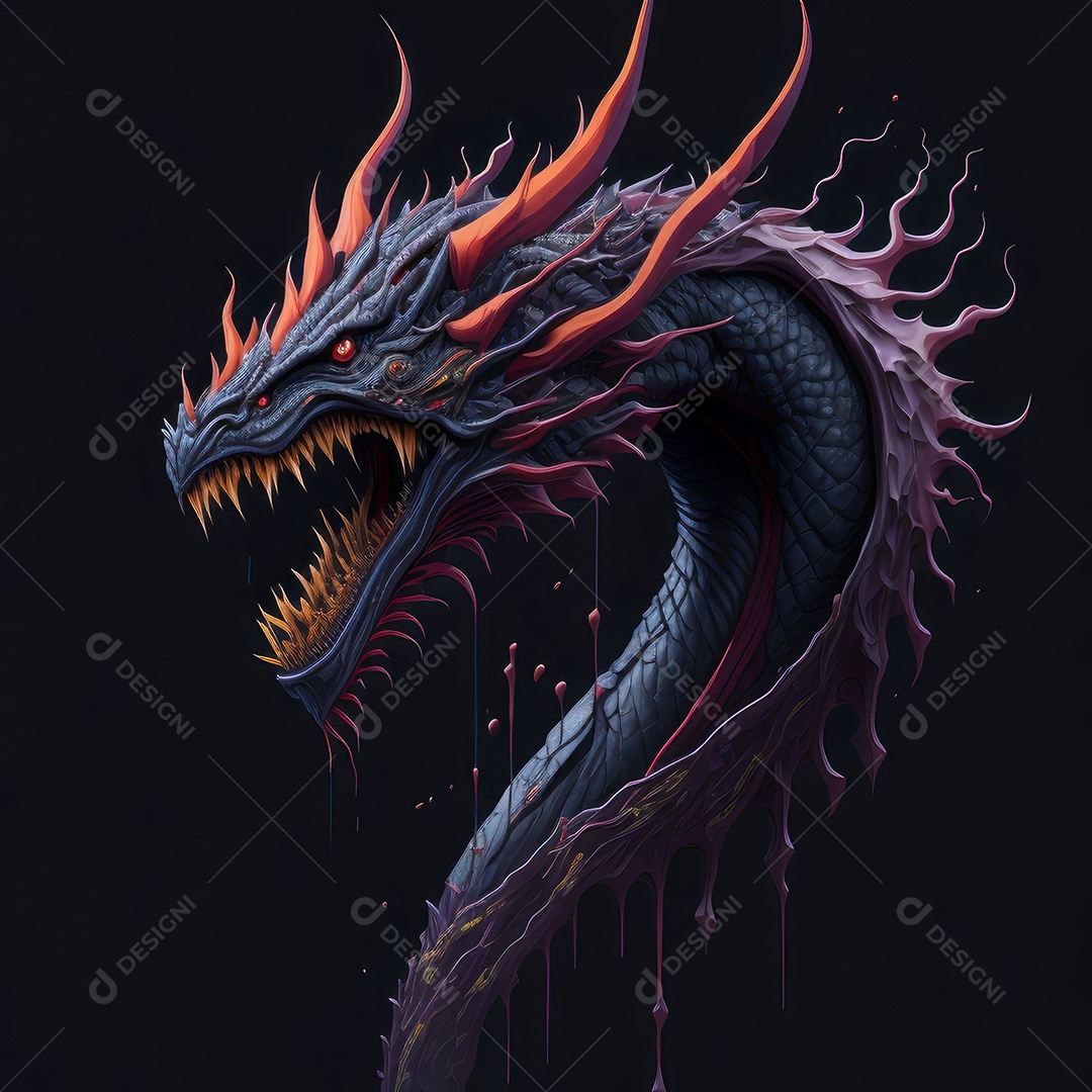 Imagem de dragão realista.