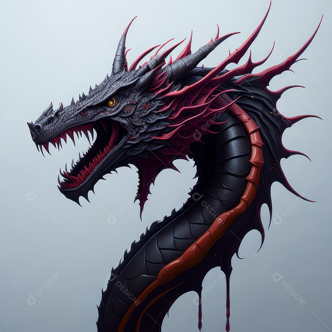 Imagem de dragão realista.