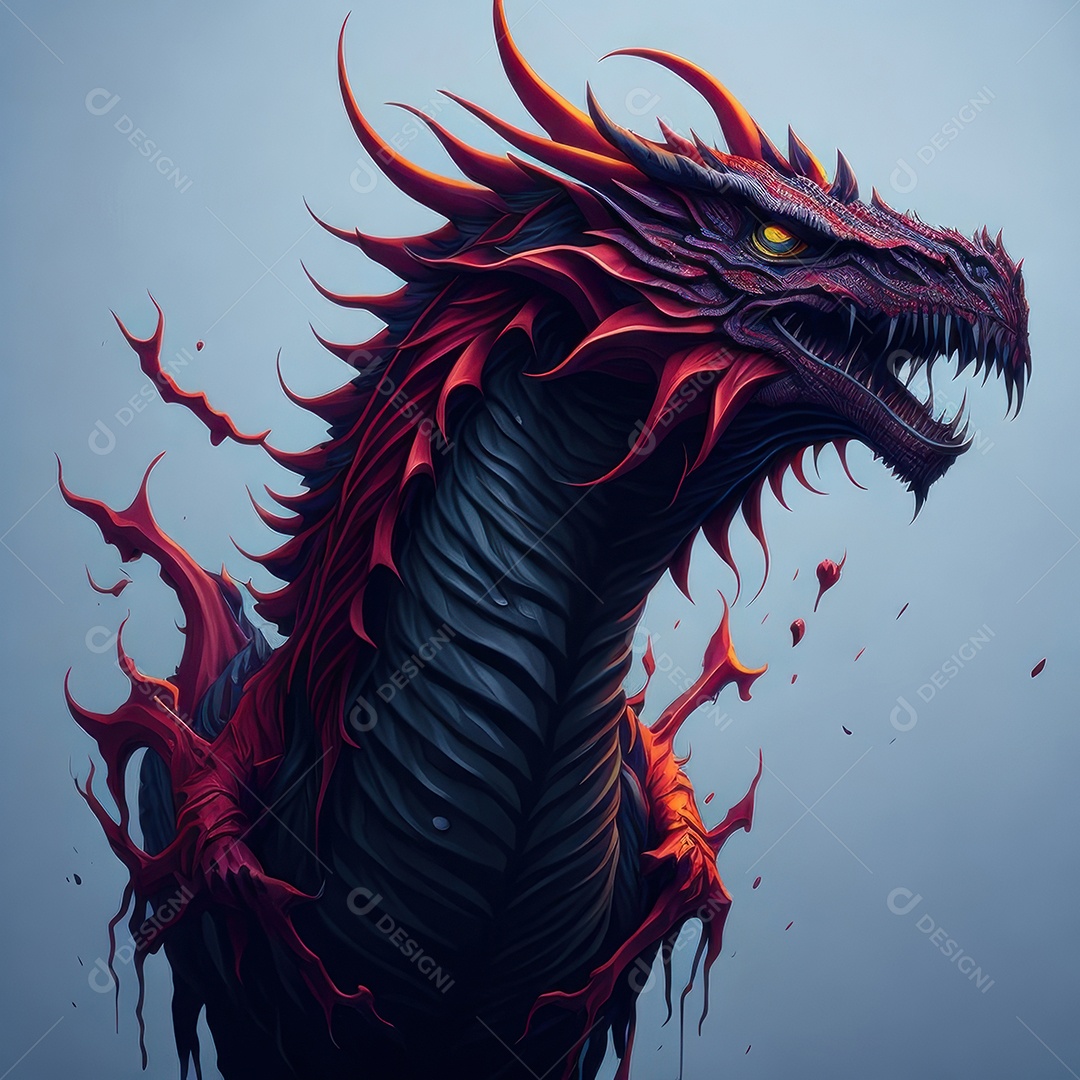 Imagem de dragão realista.