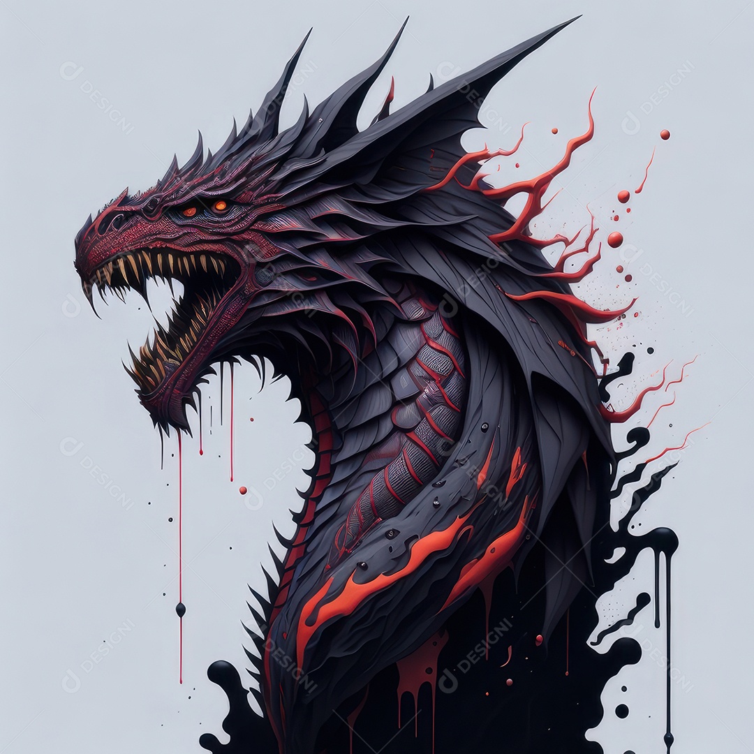 Imagem de dragão realista.