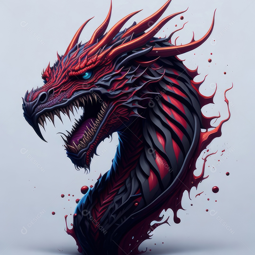 Imagem de dragão realista.