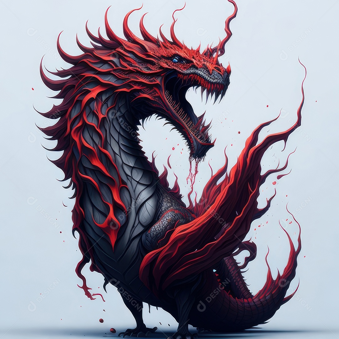 Imagem de dragão realista.