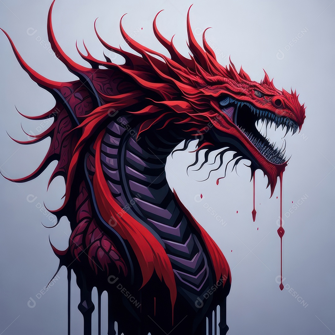 Imagem de dragão realista.