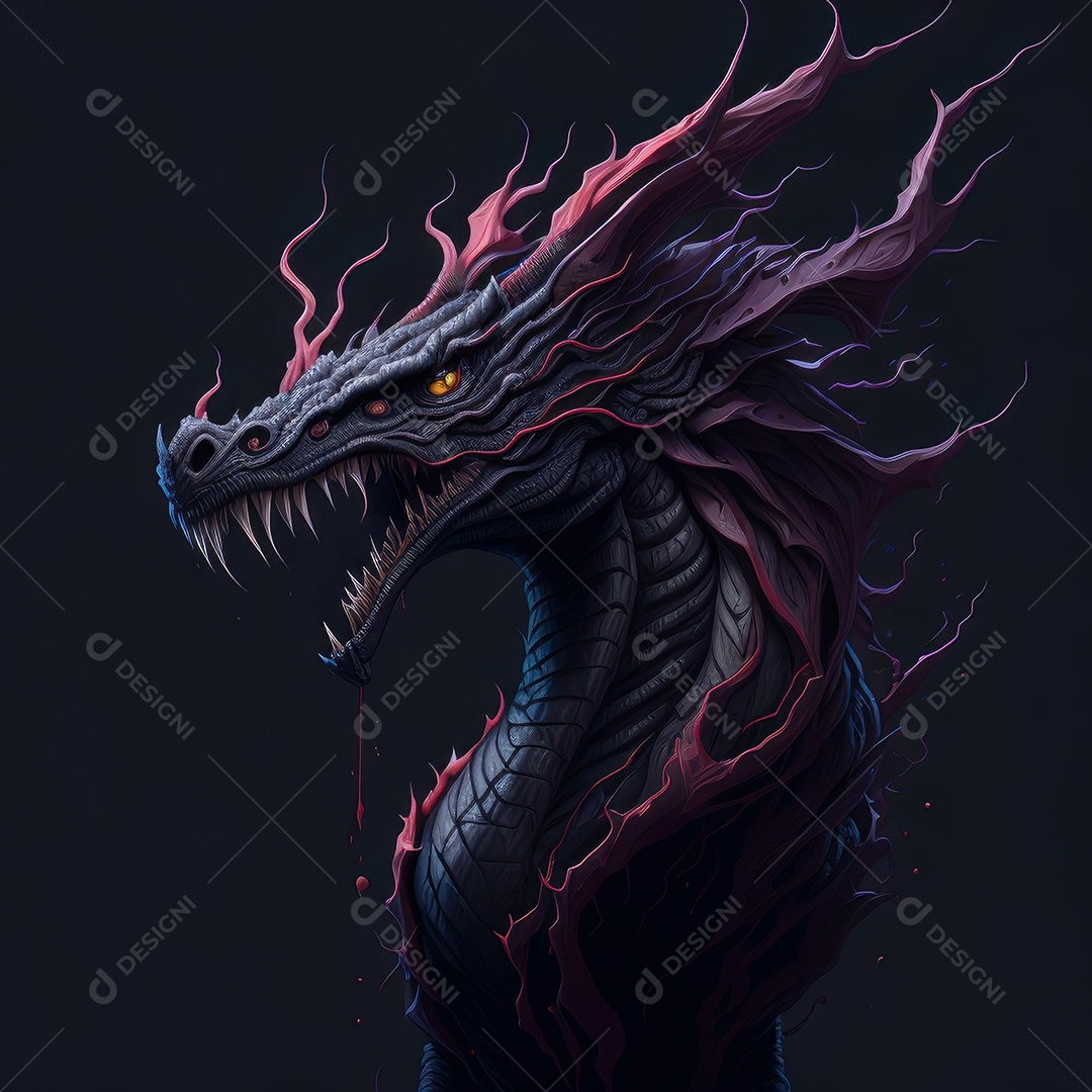 Imagem de dragão realista.