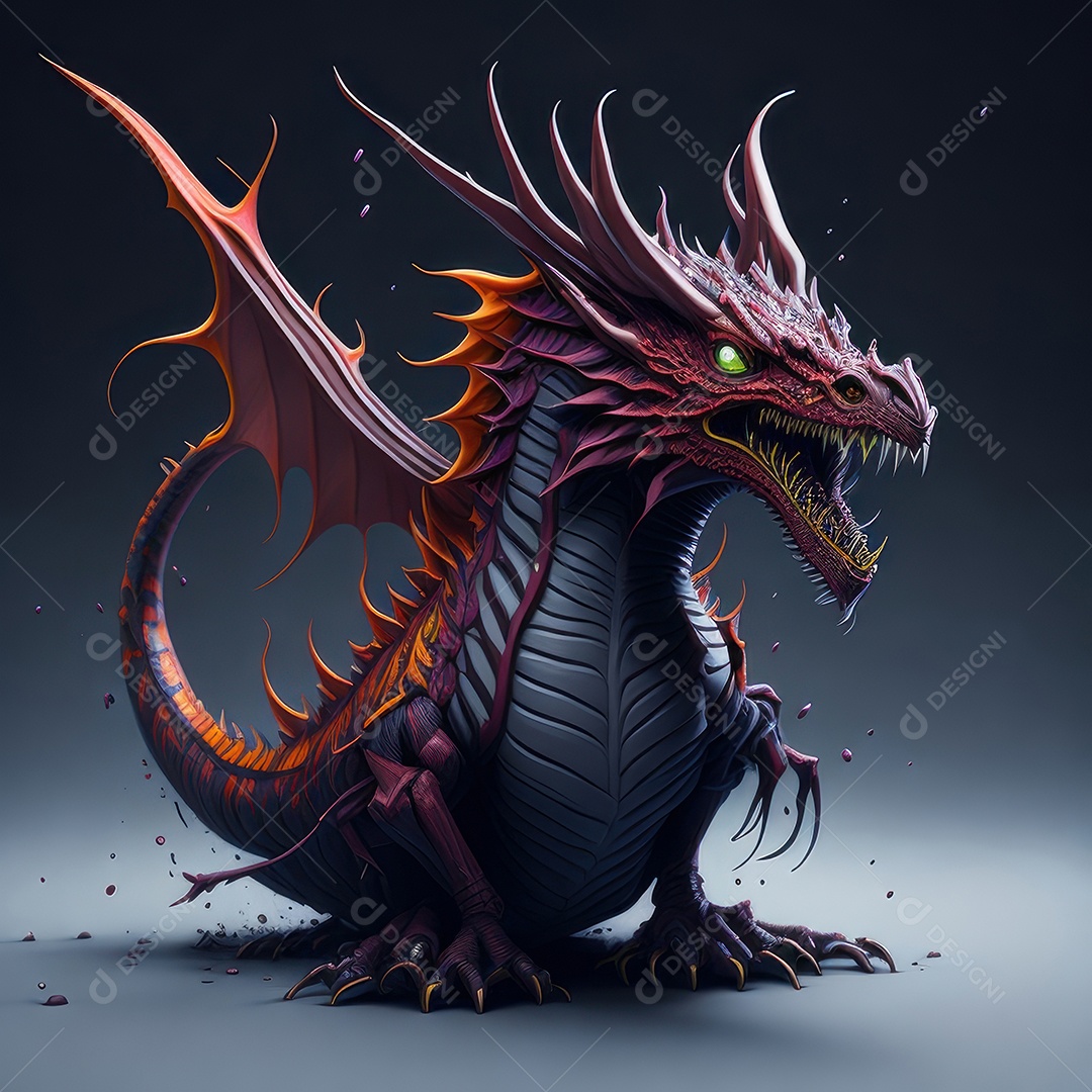 Imagem de dragão realista.